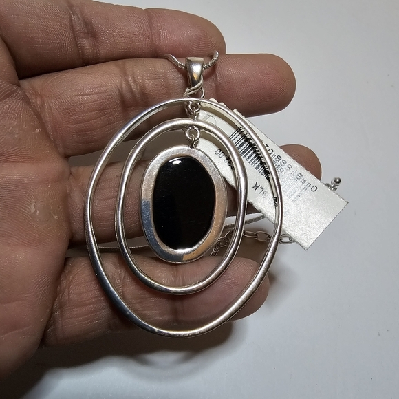 Studio Works Silver Tone Ripple Effect Pendant Fashion Necklace New With Tags 18 - Picture 2 of 5